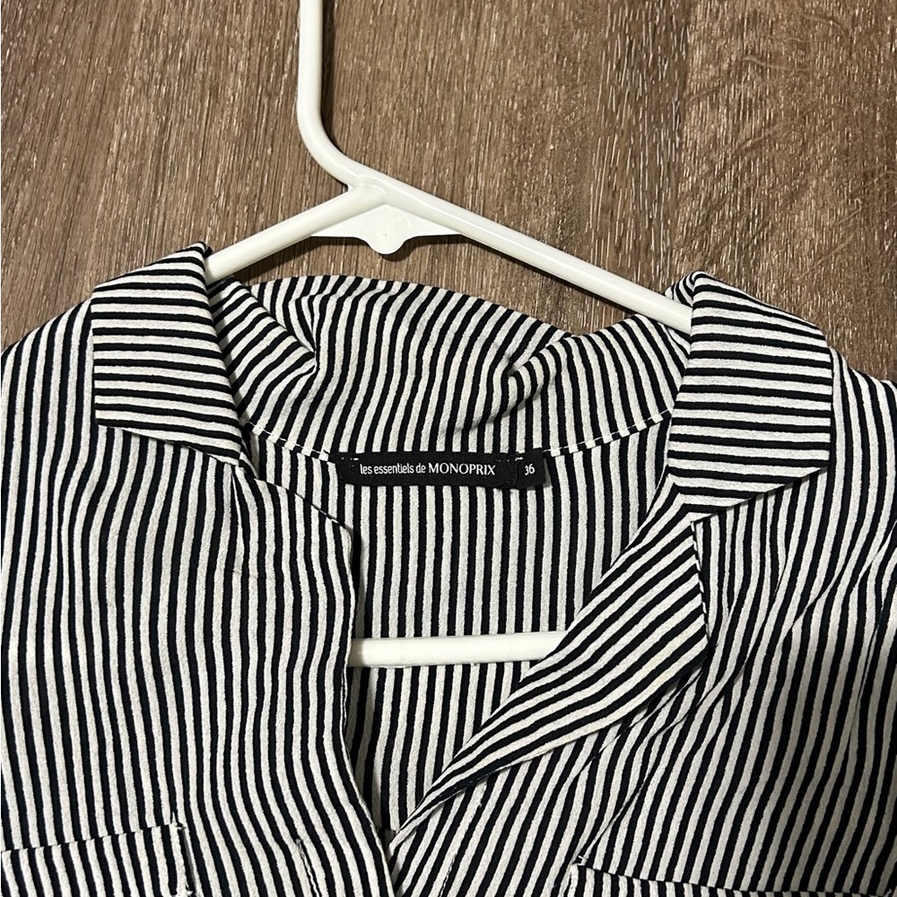 Monoprix Black and White Striped Maxi Dress